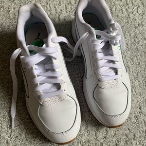 Puma White and Green SoftFoam Sneakers